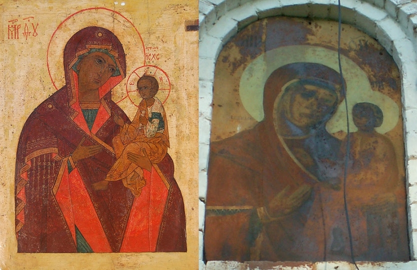сравнение иконы и фрески