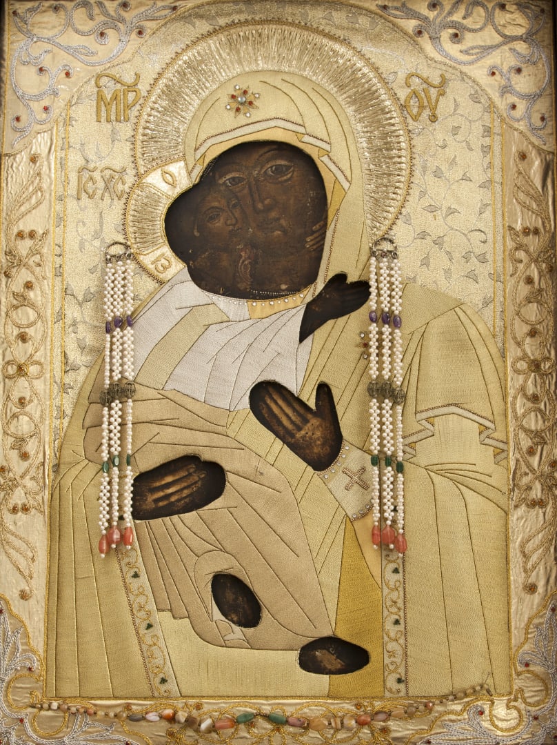 Предположительно Саранская Владимирская икона, ныне находящаяся в стрелецкой Иоанно-Богословской церкви 1693 г. постройки (г. Саранск)